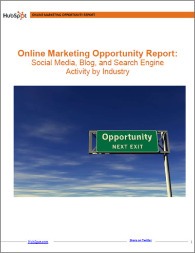 Online marketing opportunity report: social media